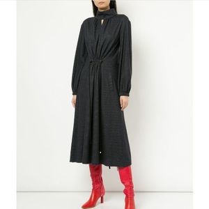 Tibi Tweed Split Neck Dress